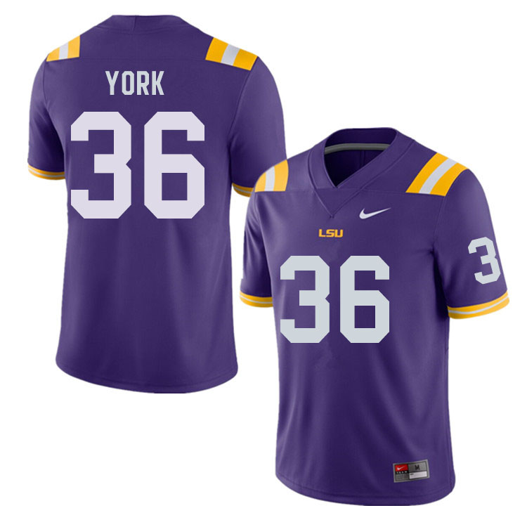 Men #36 Cade York LSU Tigers College Football Jerseys Sale-Purple - Click Image to Close